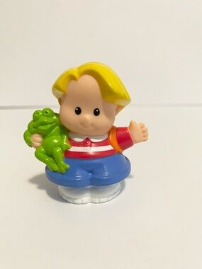 Little People Boy w Frog School Dollhouse Figure Fisher Price Toy Doll 4/$20 🛑